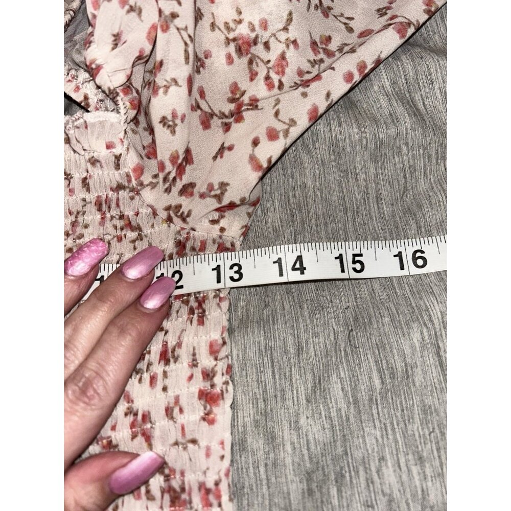 Princess Polly Smocked Puff Sleeve Cottagecore Boho Chic Bodycon Dress Size 2 - Picture 6 of 6